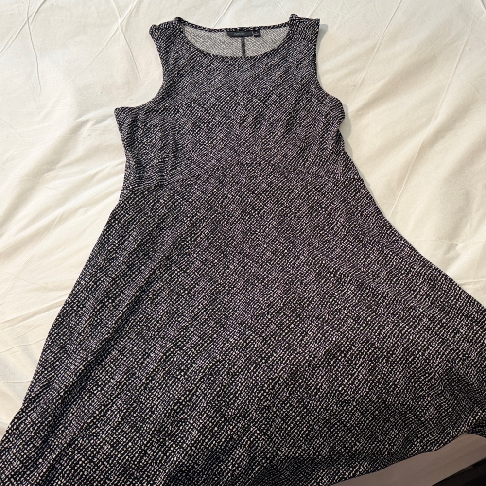 Apt. 9 Black and White Textured Sleeveless A-Line Dress